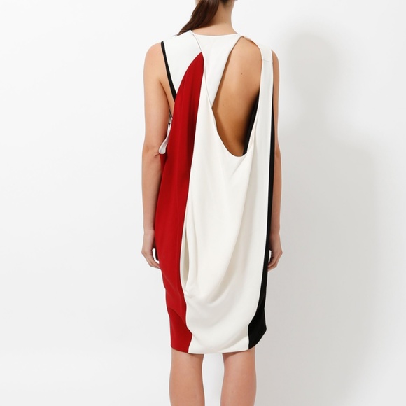 Balenciaga Paris 2011 Runway Colorblock Drape Midi Dress - Picture 2 of 14